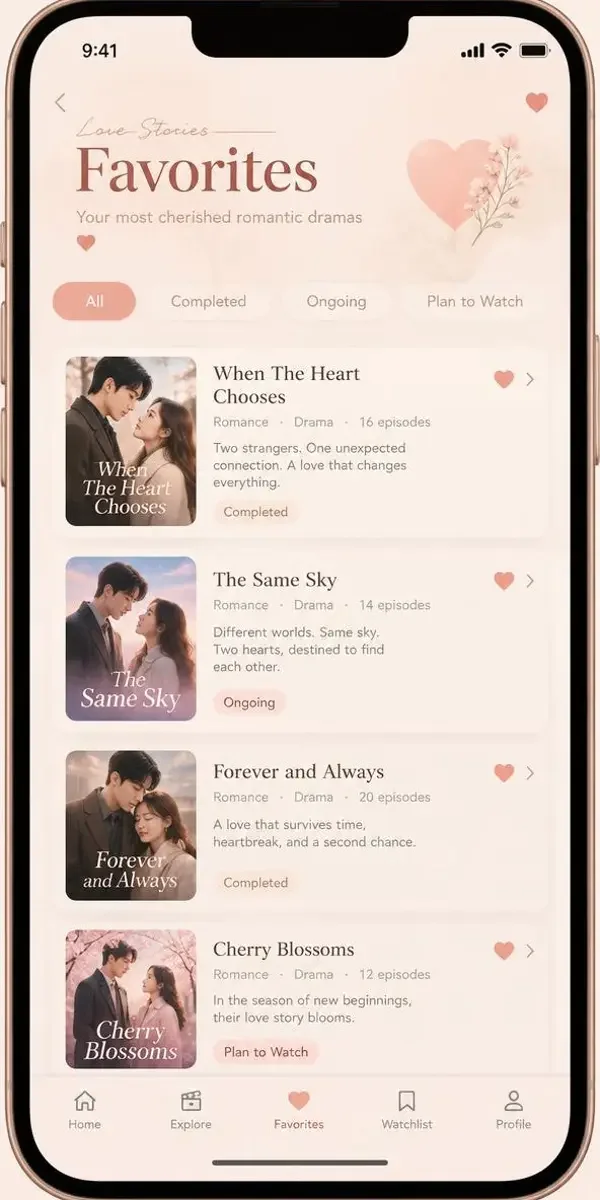 黄豆短剧电影APP界面展示：我的追剧·一键收藏